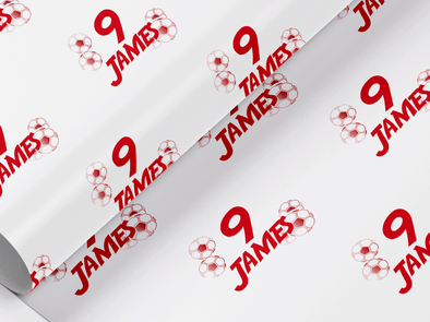 Personalised soccer themed Gift Wrap/Wrapping Paper