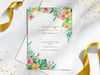 Personalised Botanical Floral Birthday Party Invitations with Envelopes