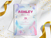 Personalised Mermaid Kids Birthday Party Invitations with Envelopes