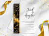 Personalised Black and Gold Wedding Invitations with Envelopes