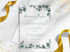 Personalised Sage Leaves Wedding Invitations with Envelopes