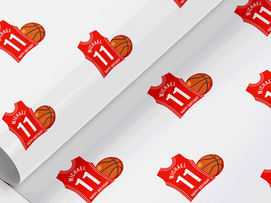 Personalised Birthday basketball themed Gift Wrap/Wrapping Paper
