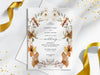 Personalised Rustic Floral Wedding Invitations with Envelopes