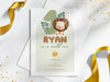 Personalised Animal Lion Kids Birthday Party Invitations with Envelopes