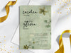 Personalised Sage Floral Wedding Invitations with Envelopes