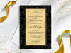 Personalised Floral Black and Gold Wedding Invitations with Envelopes