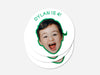 Personalised Round Birthday Photo Sticker Labels, party label, surprise party, custom birthday sticker