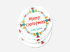 Personalised Round Christmas Sticker Labels, party label, surprise party, holiday sticker
