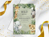 Personalised Animal Jungle Safari Kids Birthday Party Invitations with Envelopes