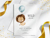 Personalised Animal Lion Kids Birthday Party Invitations with Envelopes