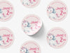 Personalised Round Birthday Sticker Labels, party label, surprise party, birthday label, kids sticker