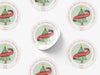 Personalised Round Christmas Sticker Labels, party label, surprise party, holiday sticker