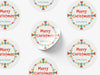 Personalised Round Christmas Sticker Labels, party label, surprise party, holiday sticker