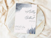 Personalised Dusty Blue Watercolor Wedding Invitations with Envelopes