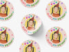 Personalised Round Birthday Photo Sticker Labels, party label, surprise party, custom birthday sticker