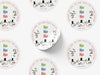 Personalised Round Christmas Sticker Labels, party label, surprise party, holiday sticker