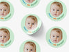 Personalised Round Birthday Photo Sticker Labels, party label, surprise party, custom birthday sticker