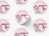 Personalised Round Birthday Sticker Labels, party label, surprise party, birthday label, kids sticker