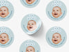 Personalised Round Baptism Photo Sticker Labels, Christening sticker, custom sticker