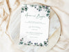 Personalised Sage Leaves Wedding Invitations with Envelopes