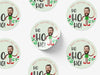 Personalised Round Christmas Photo Sticker Labels, party label, surprise party, holiday sticker