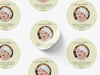 Personalised Round Baptism Photo Sticker Labels, Christening sticker, custom sticker