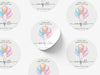 Personalised Round Birthday Sticker Labels, party label, surprise party, birthday label