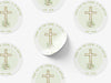 Personalised Round Baptism Sticker Labels, Christening sticker, custom sticker