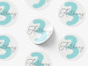 Personalised Round Birthday Sticker Labels, party label, surprise party, birthday label