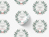 Personalised Round Christmas Sticker Labels, party label, surprise party, holiday sticker