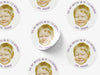 Personalised Round Birthday Photo Sticker Labels, party label, surprise party, custom birthday sticker