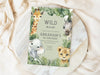 Personalised Animal Jungle Safari Kids Birthday Party Invitations with Envelopes