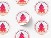 Personalised Round Christmas Sticker Labels, party label, surprise party, holiday sticker