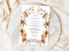 Personalised Rustic Floral Wedding Invitations with Envelopes