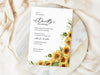 Personalised Sunflower Birthday Party Invitations with Envelopes