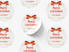 Personalised Round Christmas Sticker Labels, party label, surprise party, holiday sticker