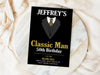 Personalised Classic Man Birthday Party Invitations with Envelopes