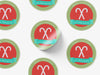 Personalised Round Christmas Sticker Labels, party label, surprise party, holiday sticker