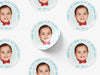 Personalised Round Birthday Photo Sticker Labels, party label, surprise party, custom birthday sticker