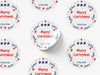 Personalised Round Christmas Sticker Labels, party label, surprise party, holiday sticker