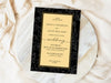 Personalised Floral Black and Gold Wedding Invitations with Envelopes