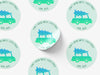 Personalised Round Christmas Sticker Labels, party label, surprise party, holiday sticker