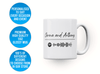 Personalised couple image song album mug