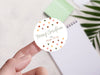 Personalised Round Christmas Sticker Labels, party label, surprise party, holiday sticker