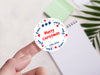 Personalised Round Christmas Sticker Labels, party label, surprise party, holiday sticker