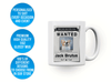 Personalised pet dog wanted mug