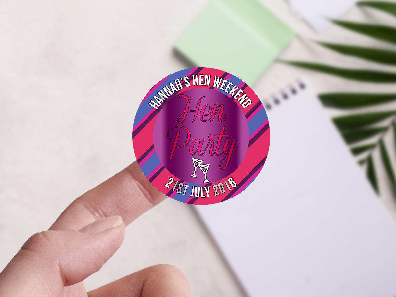 Hen Label Personalised Round Hen Party Sticker Labels, party label, surprise par