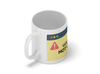 Personalised 'Warning hot coffee' mug