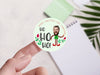 Personalised Round Christmas Photo Sticker Labels, party label, surprise party, holiday sticker
