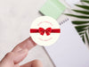 Personalised Round Christmas Sticker Labels, party label, surprise party, holiday sticker